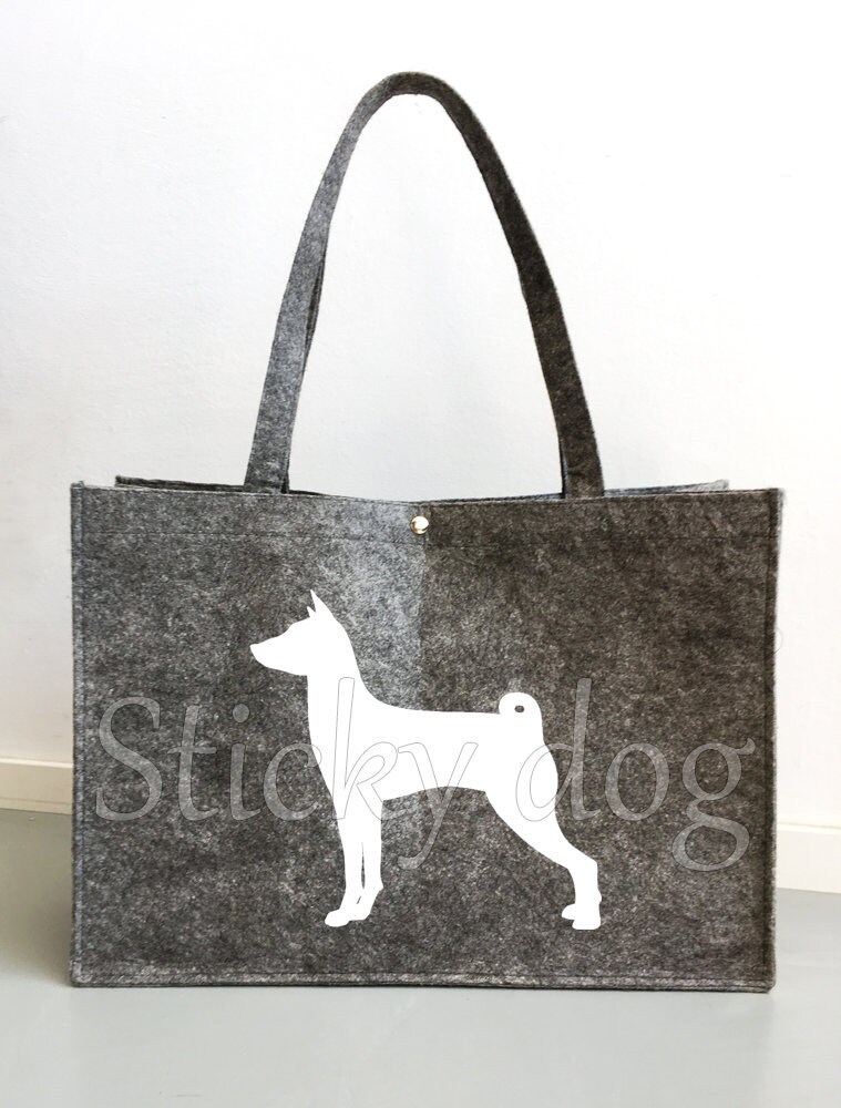 Filztasche Basenji Hundesilhouette von Stickydog