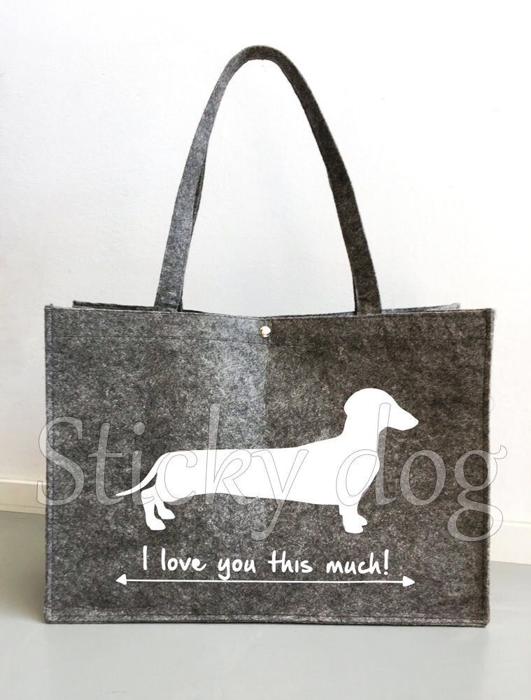 Filztasche Kurzhaardackel - Dackel Hundesilhouette von Stickydog