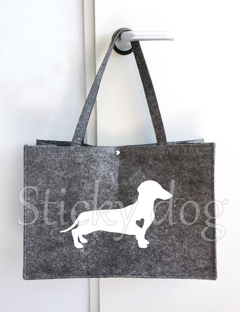 Filztasche Kurzhaardackel - Dackel Hundesilhouette von Stickydog