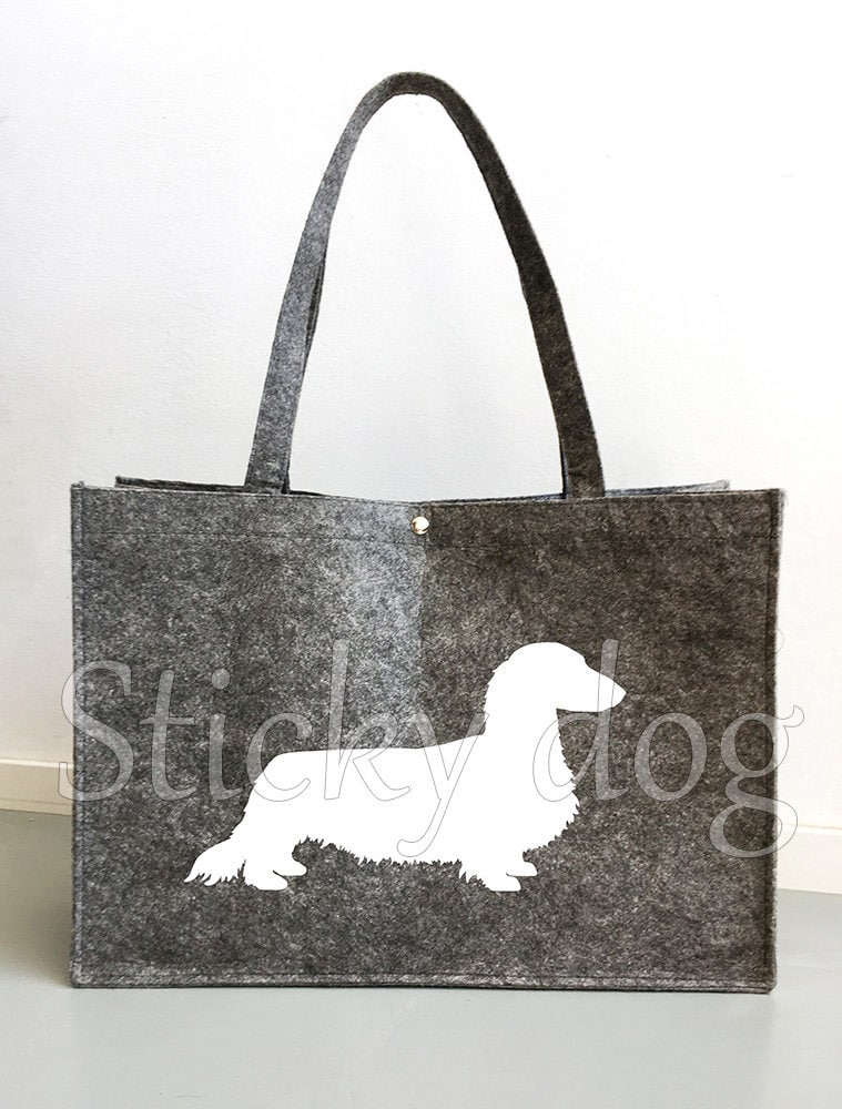 Filztasche Langhaardackel - Dackel Hundesilhouette von Stickydog
