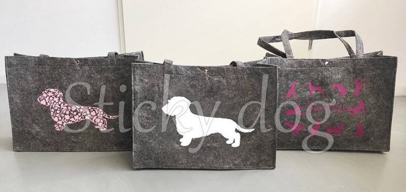 Filztasche Rauhaardackel - Dackel Hundesilhouette Filztasche Rauhaardackel - Dackel Hundesilhouette von Stickydog