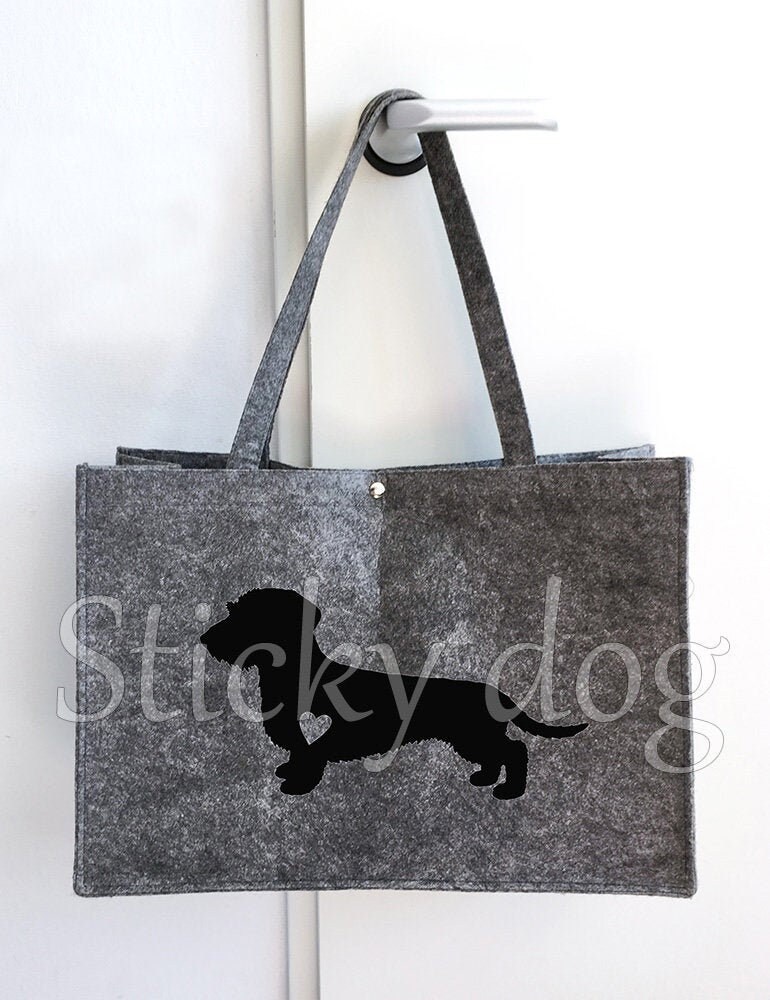 Filztasche Rauhaardackel - Dackel Hundesilhouette von Stickydog