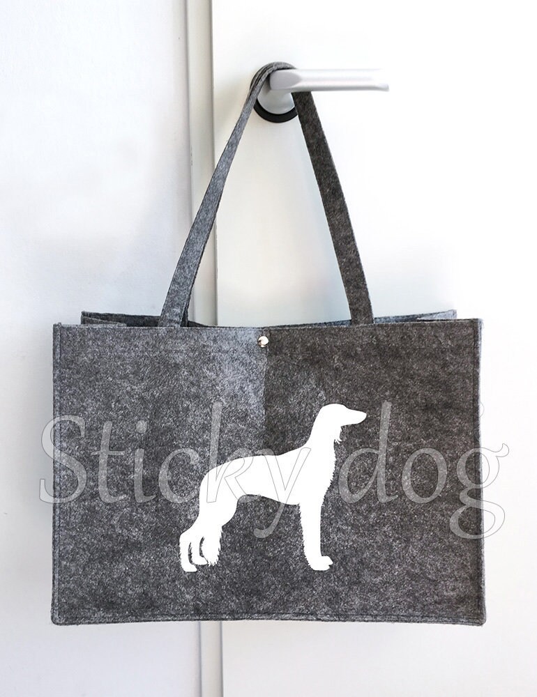 Filztasche Saluki Hundesilhouette von Stickydog