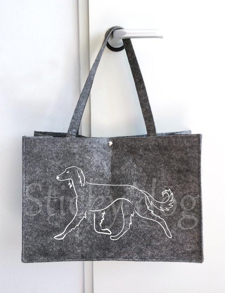 Filztasche Saluki Hundesilhouette von Stickydog