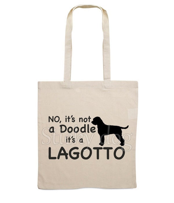 Segeltuchtasche Lagotto Romagnolo Hundesilhouette von Stickydog