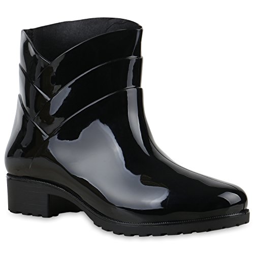 Damen Gummistiefel Profilsohle Stiefel Regen 124118 Schwarz Carlton 36 Flandell von stiefelparadies