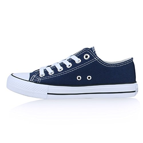 stiefelparadies Unisex Damen Herren Sneakers Sportschuhe Schnürer Schuhe 24757 Marineblau Ambler 36 Flandell von stiefelparadies