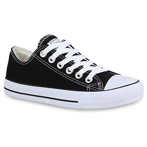 Stiefelparadies Unisex Damen Herren Sneaker Low Übergrößen Flandell, Schwarz Ambler, 38 EU von stiefelparadies