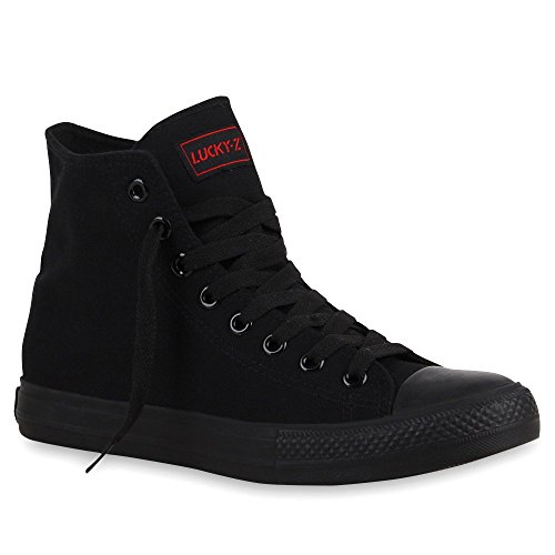 stiefelparadies Herren Schuhe High Top Sneakers Schnürer Sportschuhe 54119 Schwarz Schwarz Ambler 36 Flandell von stiefelparadies