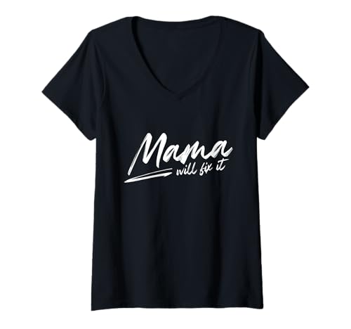Damen Mutter Muttertag Mama T-Shirt mit V-Ausschnitt von Stiefmutter Pflegemutter Muttertag