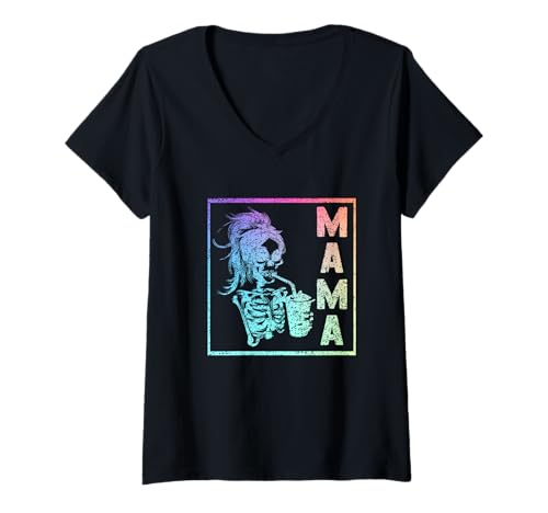 Damen Mutter Muttertag Mama T-Shirt mit V-Ausschnitt von Stiefmutter Pflegemutter Muttertag