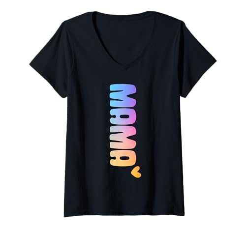 Damen Mutter Muttertag Mama T-Shirt mit V-Ausschnitt von Stiefmutter Pflegemutter Muttertag