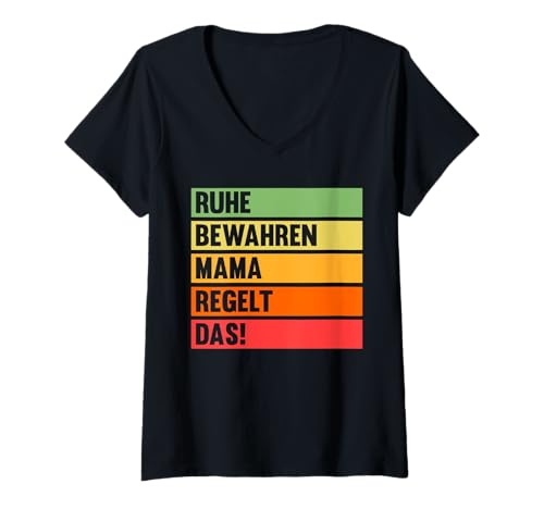 Damen Mutter Muttertag Mama T-Shirt mit V-Ausschnitt von Stiefmutter Pflegemutter Muttertag