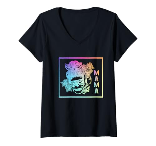Damen Mutter Muttertag Mama T-Shirt mit V-Ausschnitt von Stiefmutter Pflegemutter Muttertag