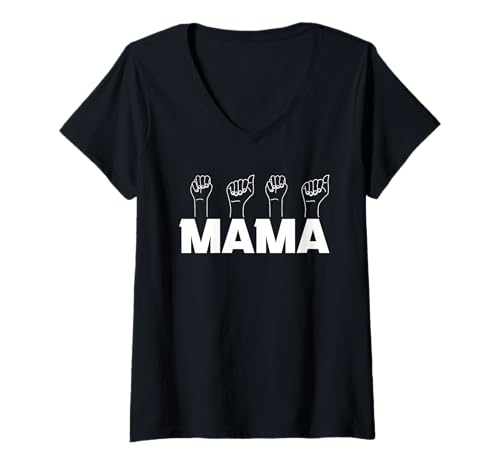 Damen Mutter Muttertag Mama T-Shirt mit V-Ausschnitt von Stiefmutter Pflegemutter Muttertag