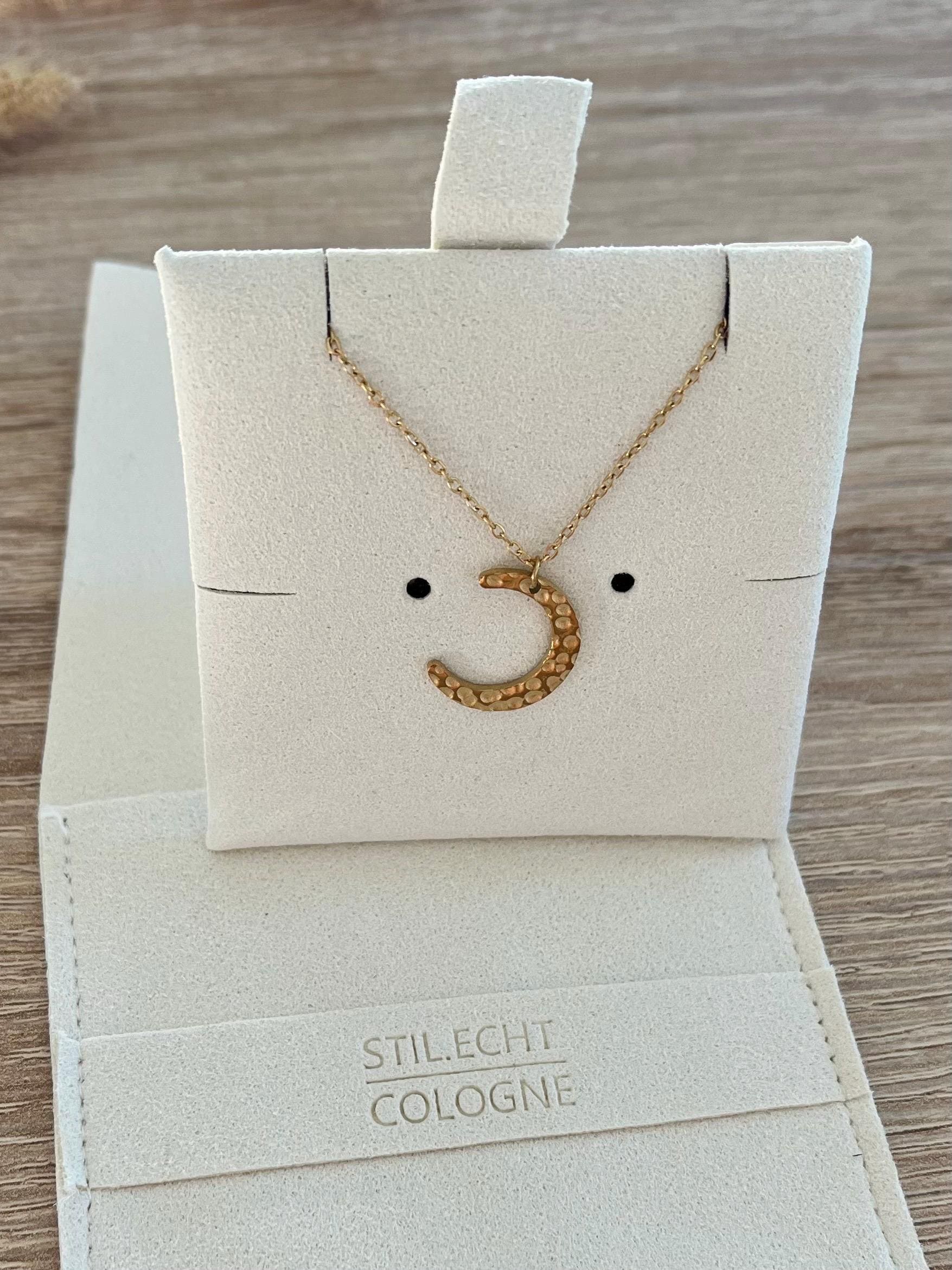 Halskette Mit Mond Anhänger - 18K Vergoldet, Edelstahl Gold, Silber, Roségold Halbmond, Schmuck Für Frauen Geschenk Weihnachten von StilEchtDesignCo