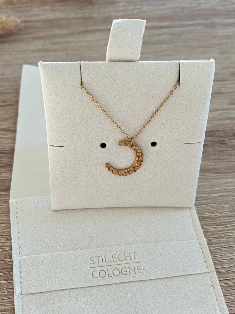 Halskette Mit Mond Anhänger - 18K Vergoldet, Edelstahl Gold, Silber, Roségold Halbmond, Schmuck Für Frauen Geschenk Weihnachten von StilEchtDesignCo