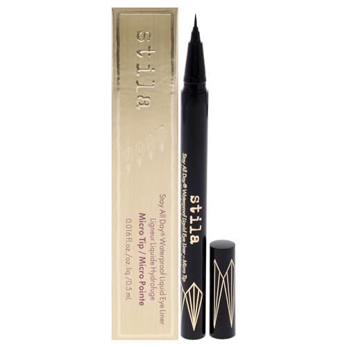 Stila Wasserdichter flüssiger Eyeliner, einfach zu verwendender Eyeliner-Stift, wisch- und übertragungssicher, Liner bleibt den ganzen Tag und die Nacht an, lässt sich reibungslos auftragen, ohne zu von Stila