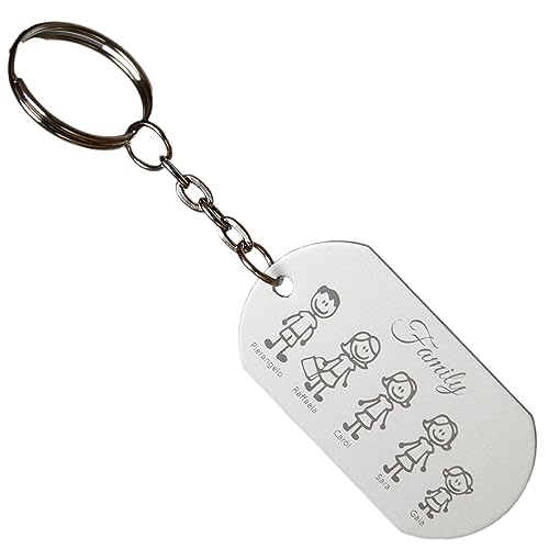Stileitaliano Personalisierter Schlüsselanhänger für Family, personalisierbar mit Charakteren, Familiennamen, für Familien, Geschenkidee (Silber/Schwarz) Stileitaliano Personalisierter Schlüsselanhänger für Family, personalisierbar mit Charakteren, Familiennamen, für Familien, Geschenkidee (Silber/Schwarz) von Stileitaliano