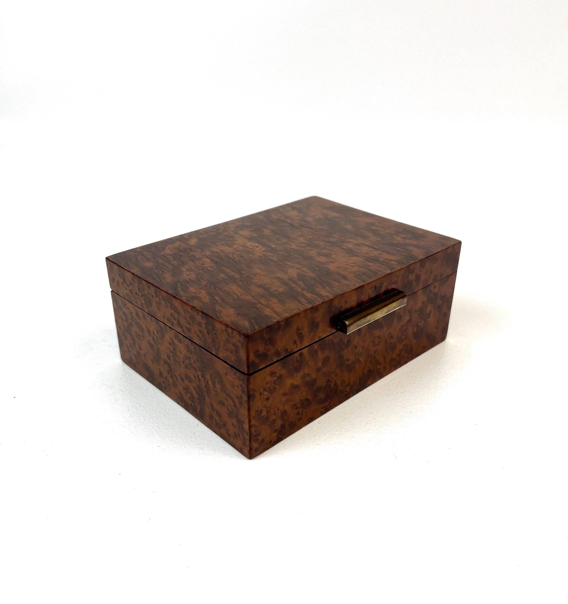 Elegant Antique Art Deco Root Wood Veneer Jewelry Box France 1930 von StilelementeGALLERY