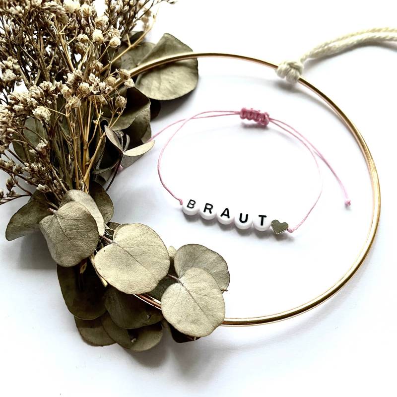 Handgefertigtes Verstellbares Armband Braut Bzw. Wunschtext in Diversen Farben von StillandLovebyMarie