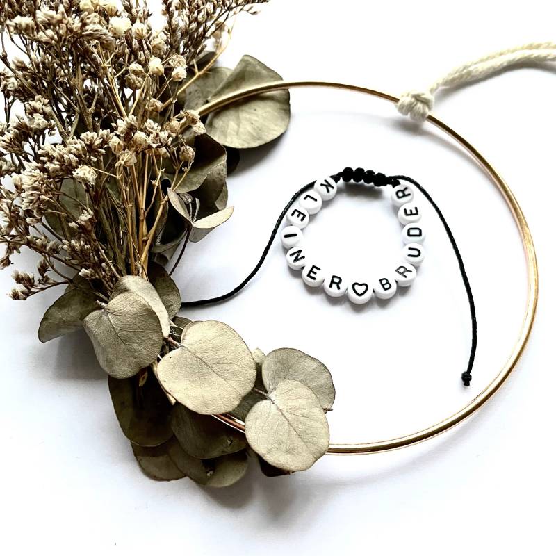 Handgefertigtes Verstellbares Armband Kleiner Bruder Bzw. Wunschtext in Diversen Farben von StillandLovebyMarie
