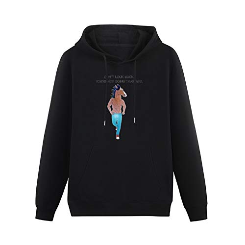 Men's Heavyweight Hooded BoJack Horseman Don't Look Back Long Sleeve Sweatshirts Black L von Stille