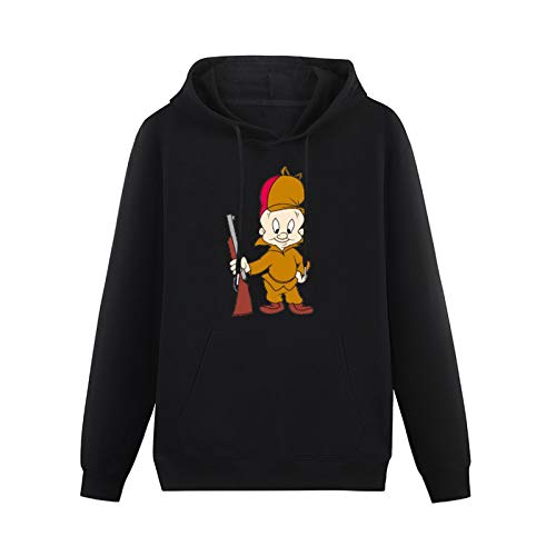 Men's Heavyweight Hooded Elmer Fudd Long Sleeve Sweatshirts Black L von Stille