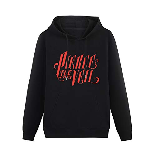 Men's Heavyweight Hooded Funny Man Casual Pierce Veil Logo Long Sleeve Sweatshirts Black XL von Stille