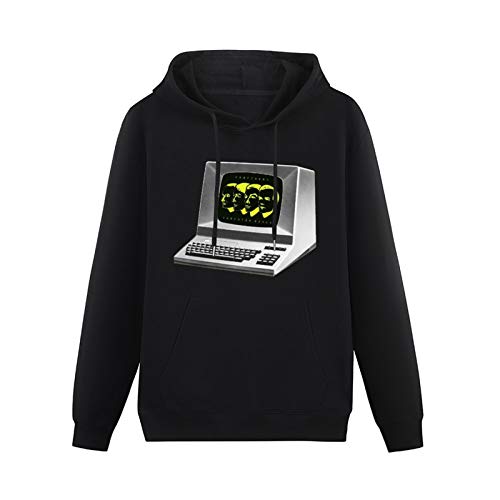 Men's Heavyweight Hooded New Computer World Electro Long Sleeve Sweatshirts Black L von Stille