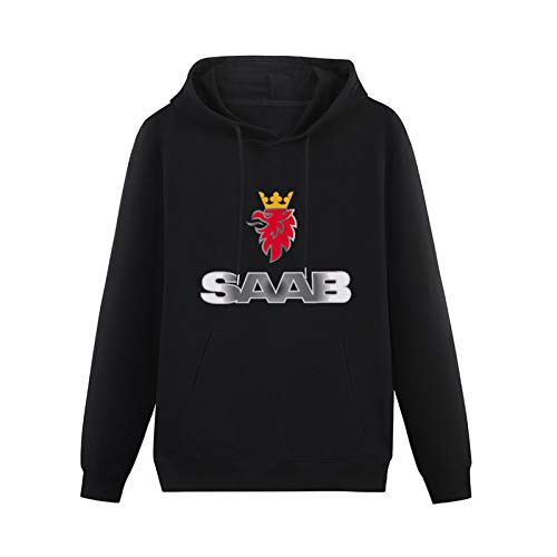 Men's Heavyweight Hooded Saab Long Sleeve Sweatshirts Black 3XL von Stille