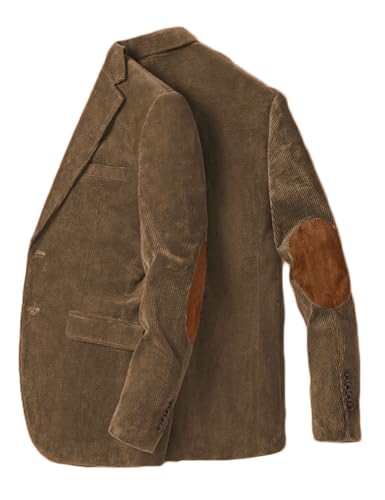 Stillluxury Blazer mit Ellenbogen-Patch, für Herren, einreihig, Kordsamt, lässiger Sportmantel, Revers, Hochzeit, Smoking, khaki, M Stillluxury Blazer mit Ellenbogen-Patch, für Herren, einreihig, Kordsamt, lässiger Sportmantel, Revers, Hochzeit, Smoking, khaki, M von Stillluxury