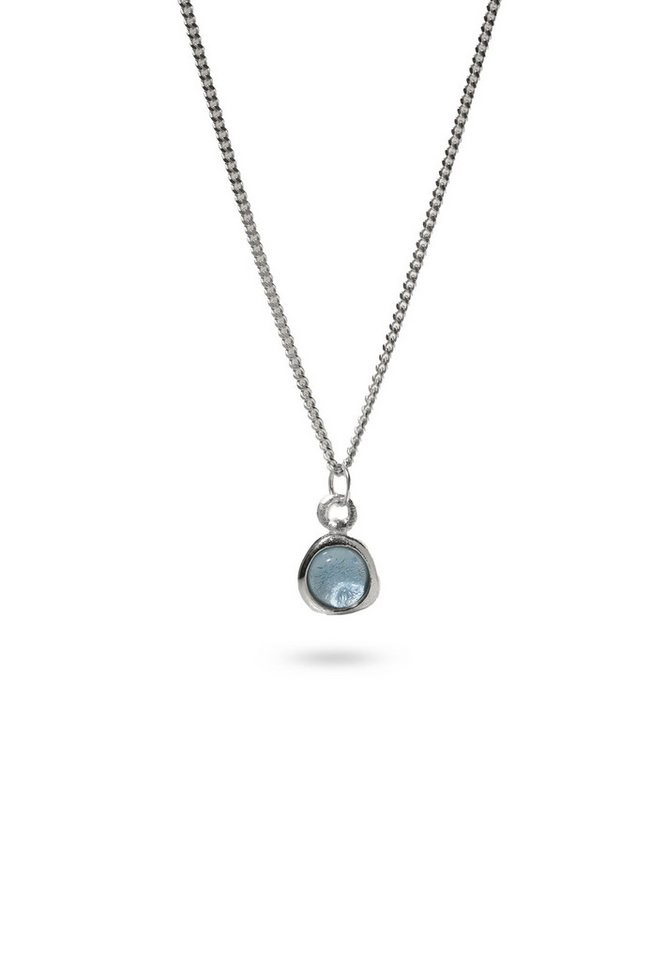Stilnest Kette mit Anhänger Stone Fluid Aquamarin Anhänger 925 Sterling Silber von Stilnest