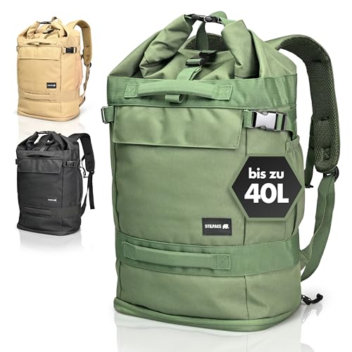 Stilpack NomadX | Rolltop Rucksack Herren & Damen 30–40L – Handgepäck & Kabinengepäck – Outdoor Tagesrucksack Wasserdicht – Reiserucksack Camping Wandern Sport Travel Laptop Backpack Rolltop rucksack von Stilpack
