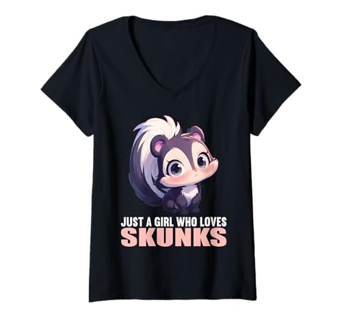 Damen Stinktiere Stinktier T-Shirt mit V-Ausschnitt von Stinktiere Stinktier Tier Shop