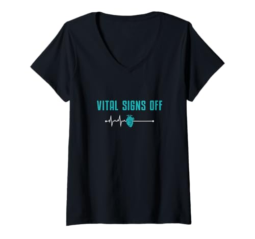 Damen Vitalzeichen von Funny Leichenkunde EIN Autopsietechniker T-Shirt mit V-Ausschnitt von Stitch ‘N’ Snitch Mortuary