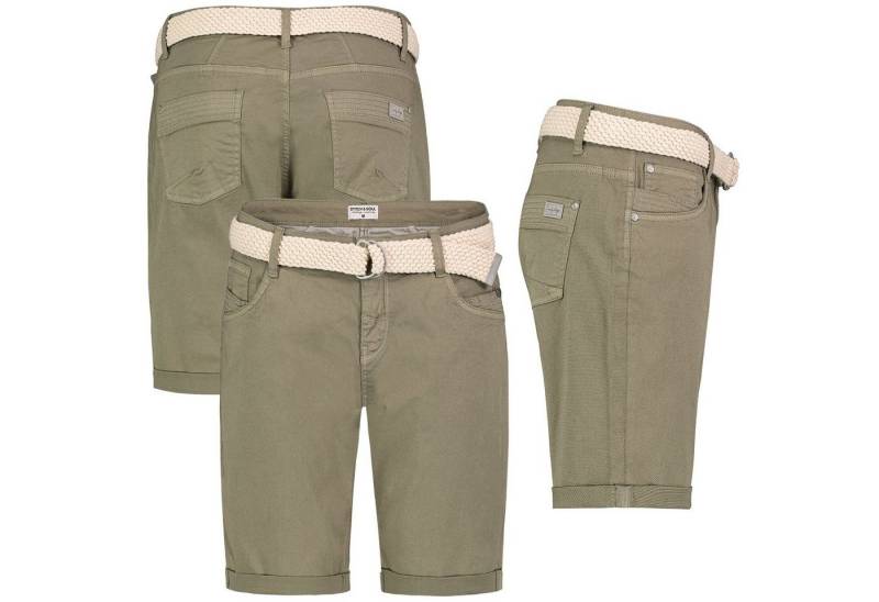 Stitch & Soul Bermudas Damen Short Bermuda kurze Hose Sommer Chino Stoff Hose mit Gürtel von Stitch & Soul