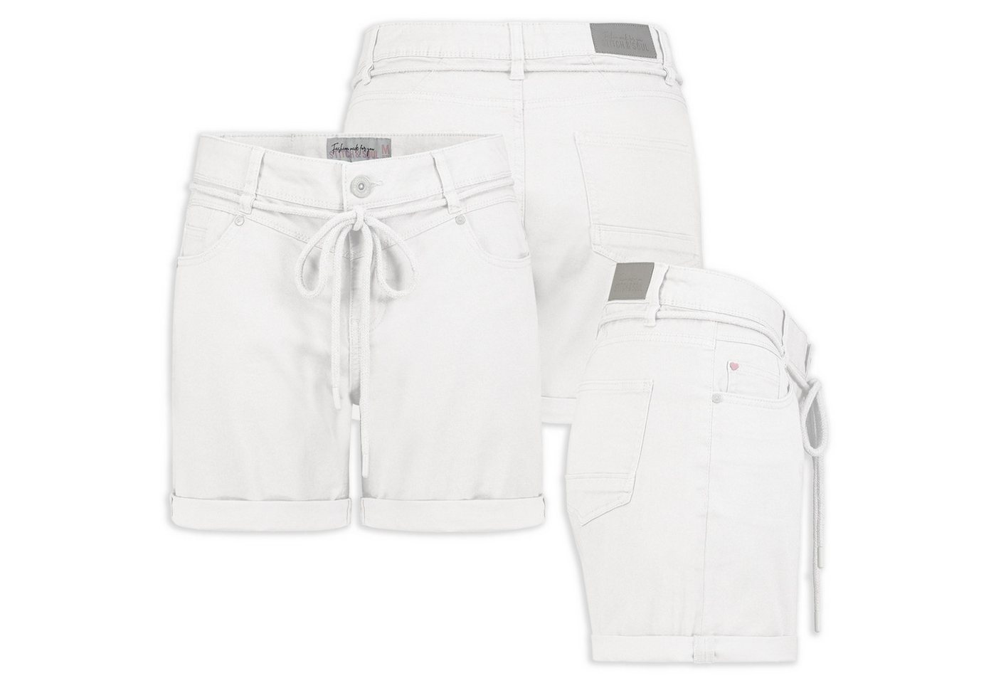 Stitch & Soul Bermudas Damen Short Bermuda kurze Hose Sommer Chino Stoff Hotpants mit Gürtel von Stitch & Soul