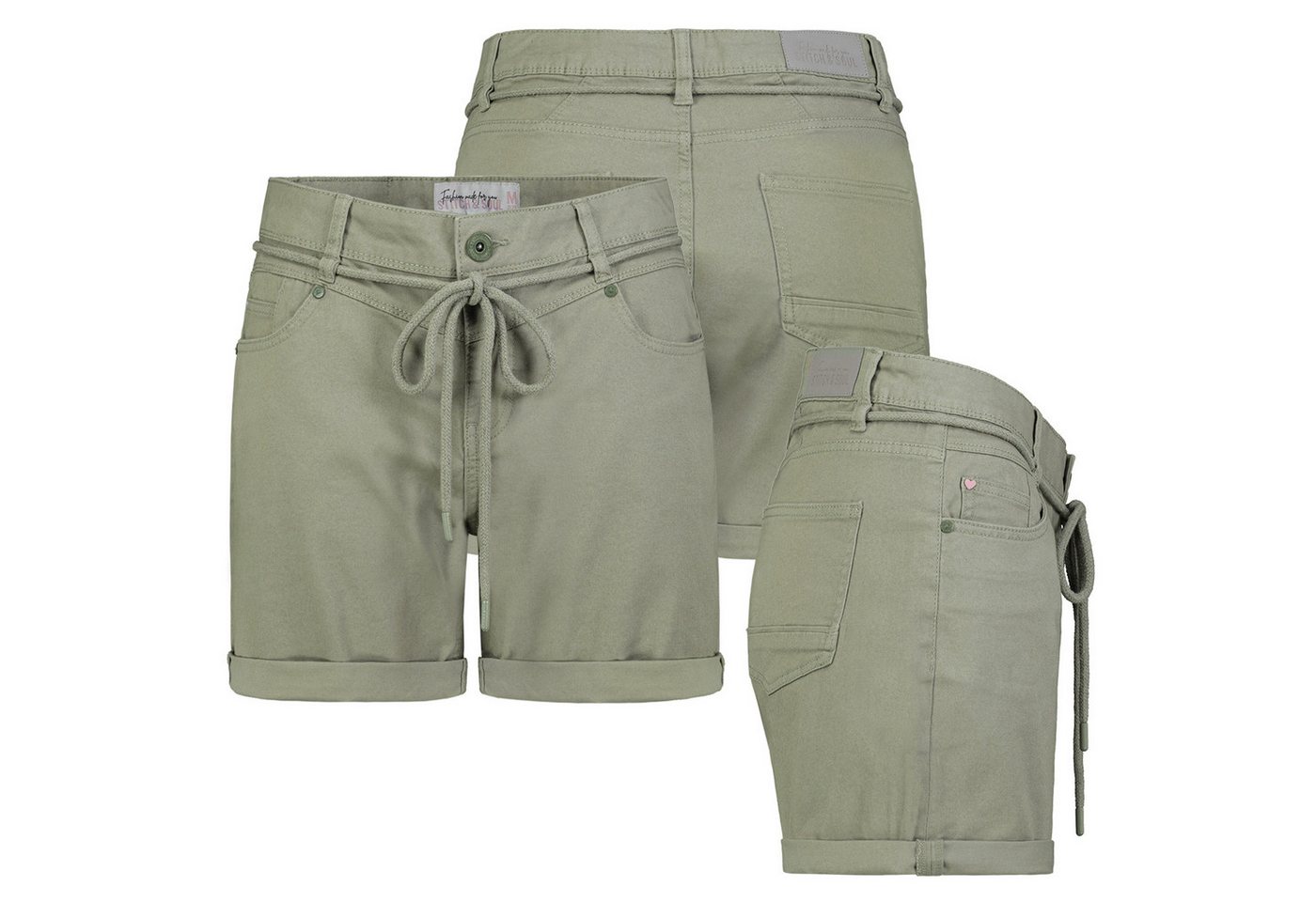 Stitch & Soul Bermudas Damen Short Bermuda kurze Hose Sommer Chino Stoff Hotpants mit Gürtel von Stitch & Soul