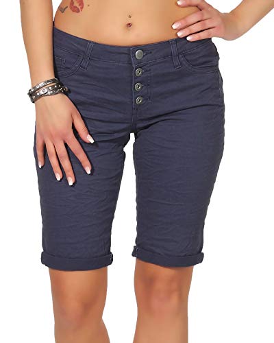 Stitch & Soul Damen Bermuda Shorts LSS-091 Kurze Sommerhose Dark Blue XS von Stitch & Soul