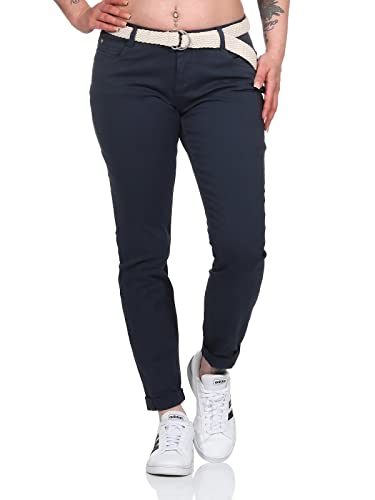 Stitch & Soul Damen Chino Hose Stoffhose LSS-106 Dark Blue S von Stitch & Soul