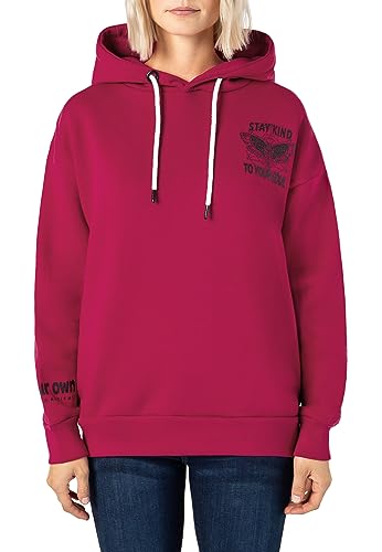 Stitch & Soul Damen Sweathoodie mit Backprint pink L von Stitch & Soul