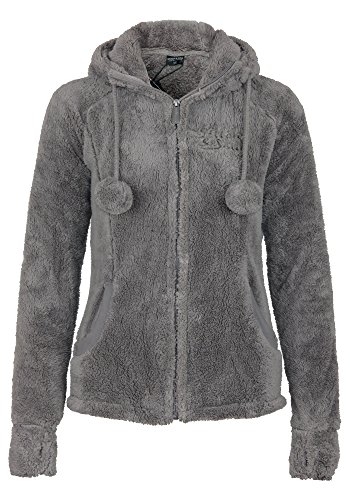 Stitch & Soul Damen Teddy Fleecejacke mit Kapuze und Öhrchen | Warme Flauschjacke mit hohem Kragen, Größe:S, Farbe:Light Brown von Stitch & Soul