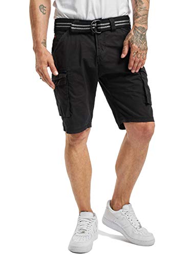 Stitch & Soul Herren Cargo Shorts mit Gürtel und Taschen Black 29 von Stitch & Soul