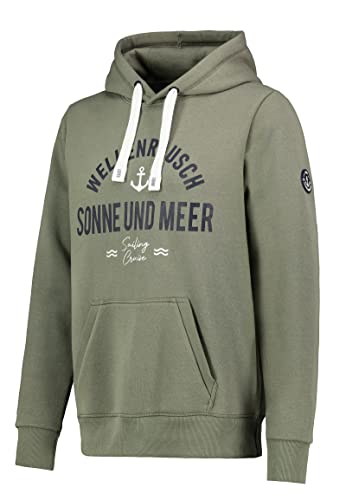 Stitch & Soul Herren Sweat Hoodie Sweater Kapuzenpullover Übergangs Herbst Winter, Farbe:Olive, Größe:M 48 von Stitch & Soul