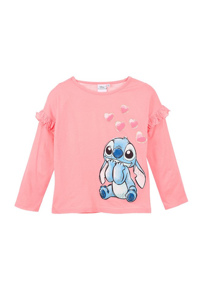 Stitch Langarmshirt Mädchen Langarmshirt rosa aus 100 Prozent Baumwolle von Stitch