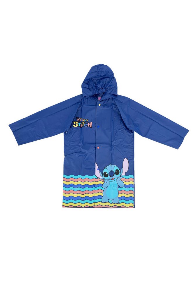 Stitch Regenjacke Kinder Regenmantel mit Kapuze wasserdicht Blau von Stitch