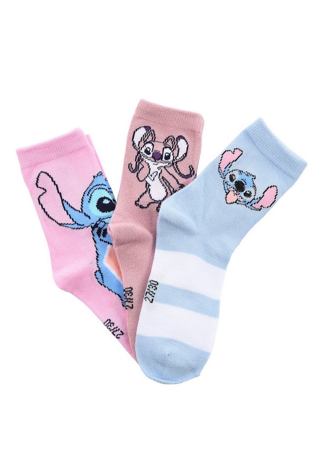 Stitch Socken Stitch Kinder Mädchen Socken Strümpfe (3-Paar) von Stitch