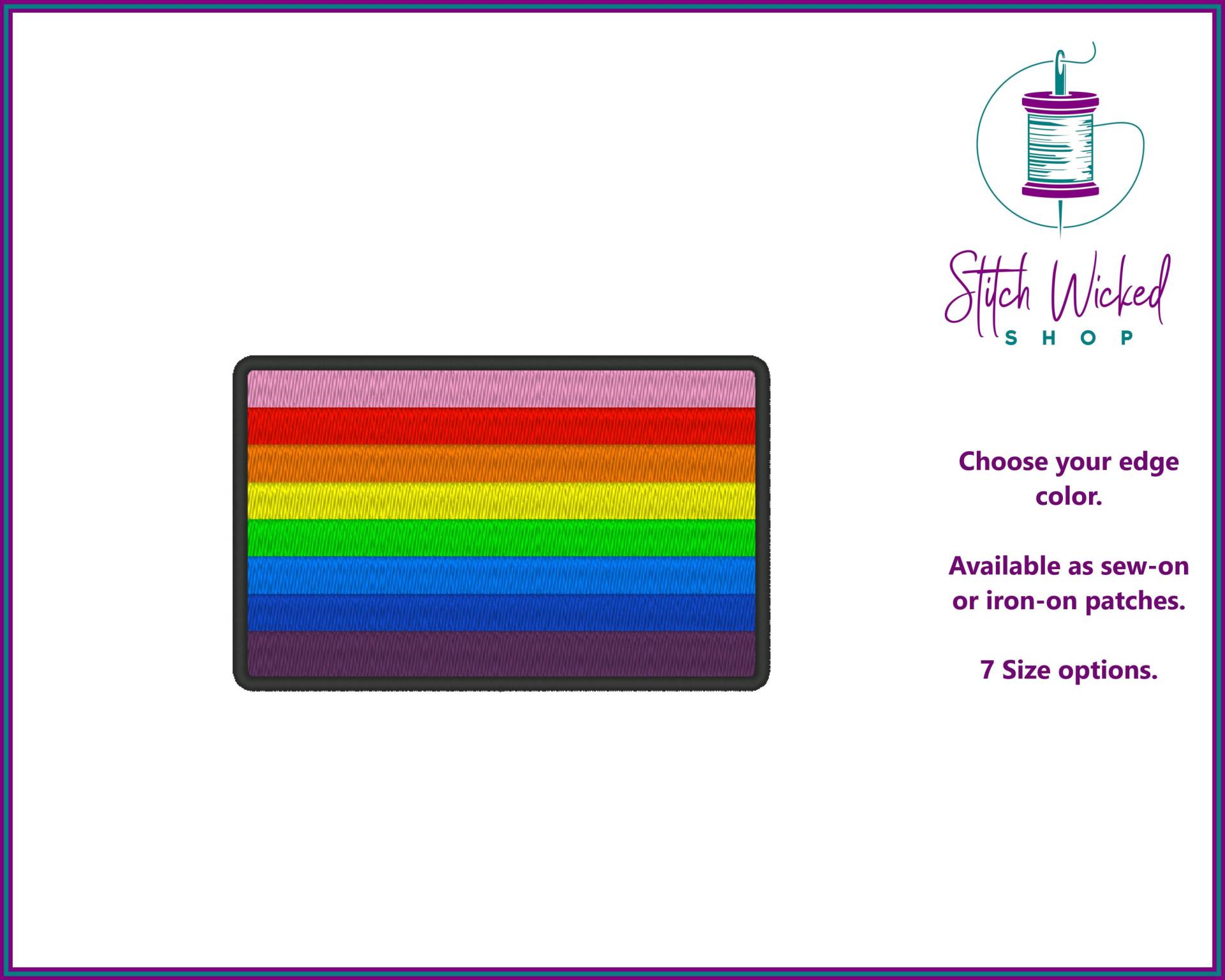 Original Pride Flagge Bestickt Aufnäher, Lgbtq Gay Regenbogen Geschenk, Aufbügeln Oder Aufnähen, 7 Größen von StitchWickedShop