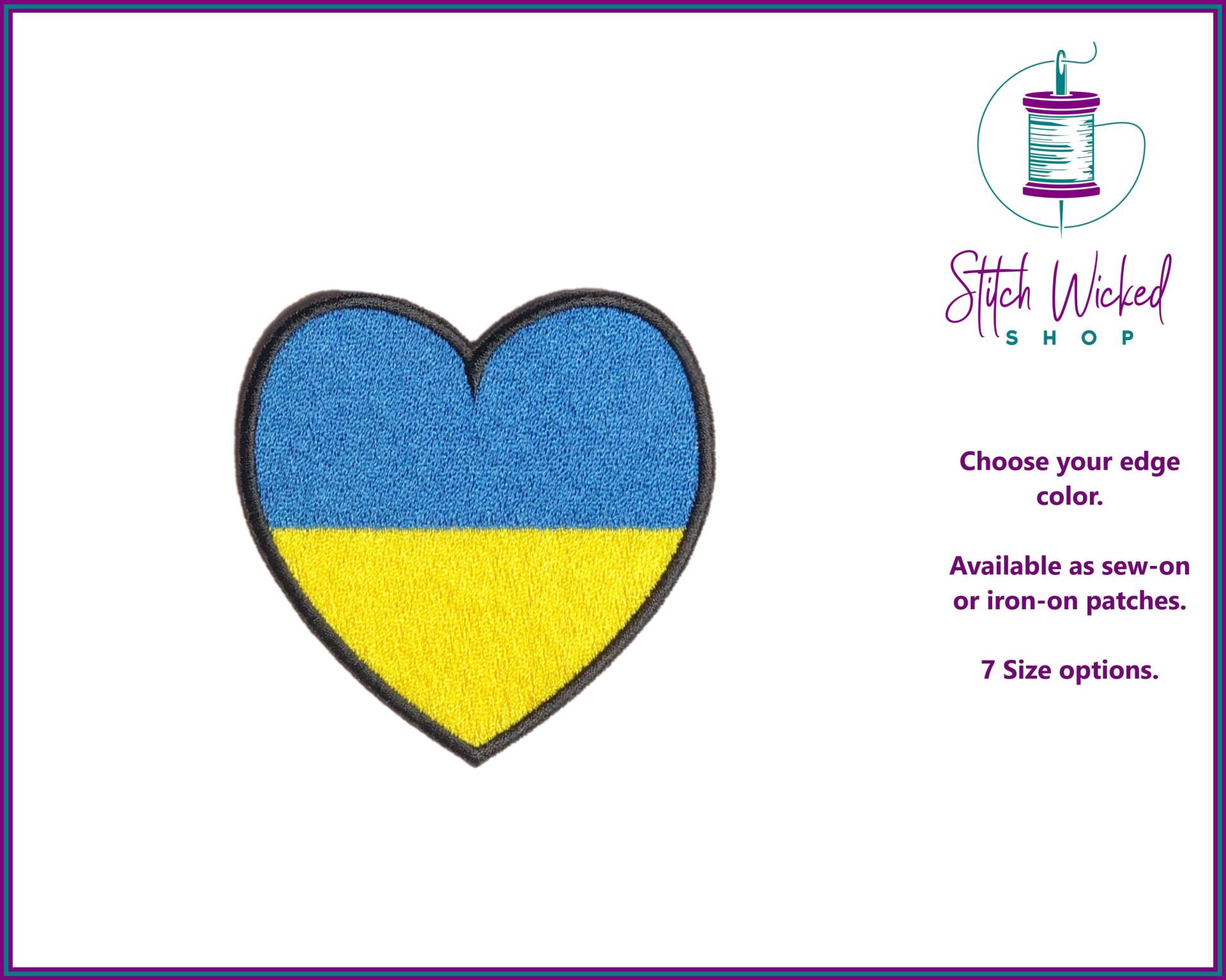 Ukraine Herz Flagge, Flagge Der Ukraine, Free Patch, Stand Mit Peace Stop War, Wählte Frieden, Support von StitchWickedShop